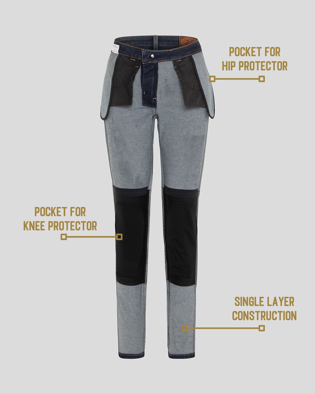 ROKKERTECH Mid Waist Slim Blue