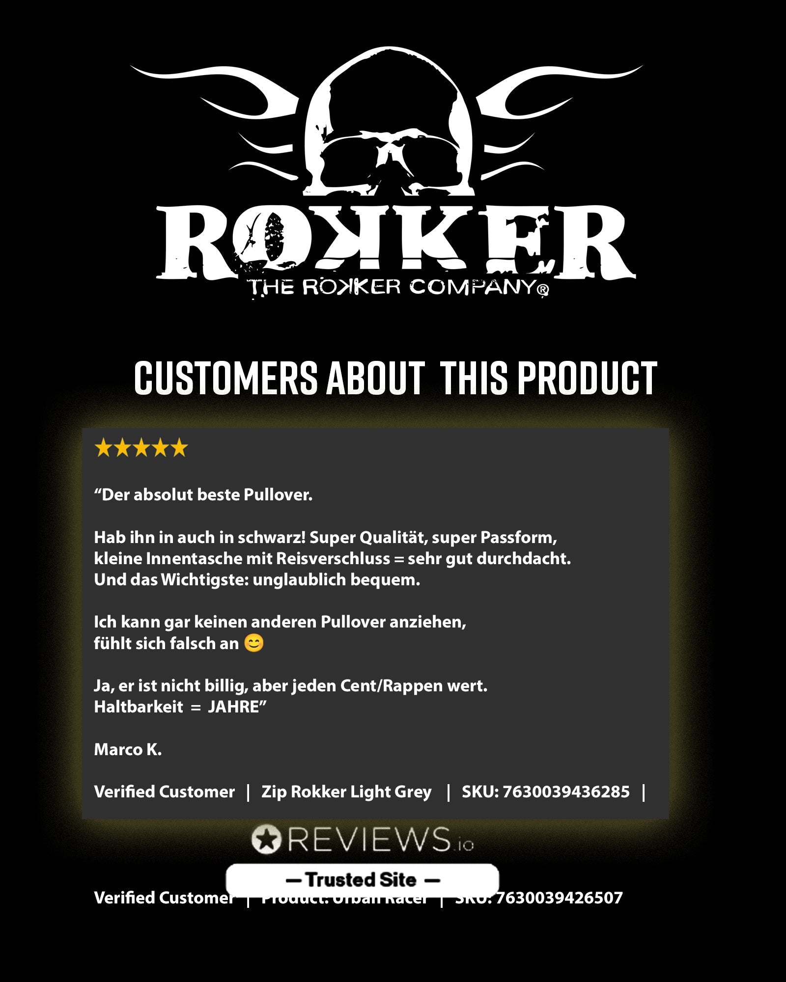 Zip Rokker Light Grey
